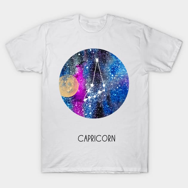 Capricorn Constellation, Capricorn T-Shirt by RosaliArt